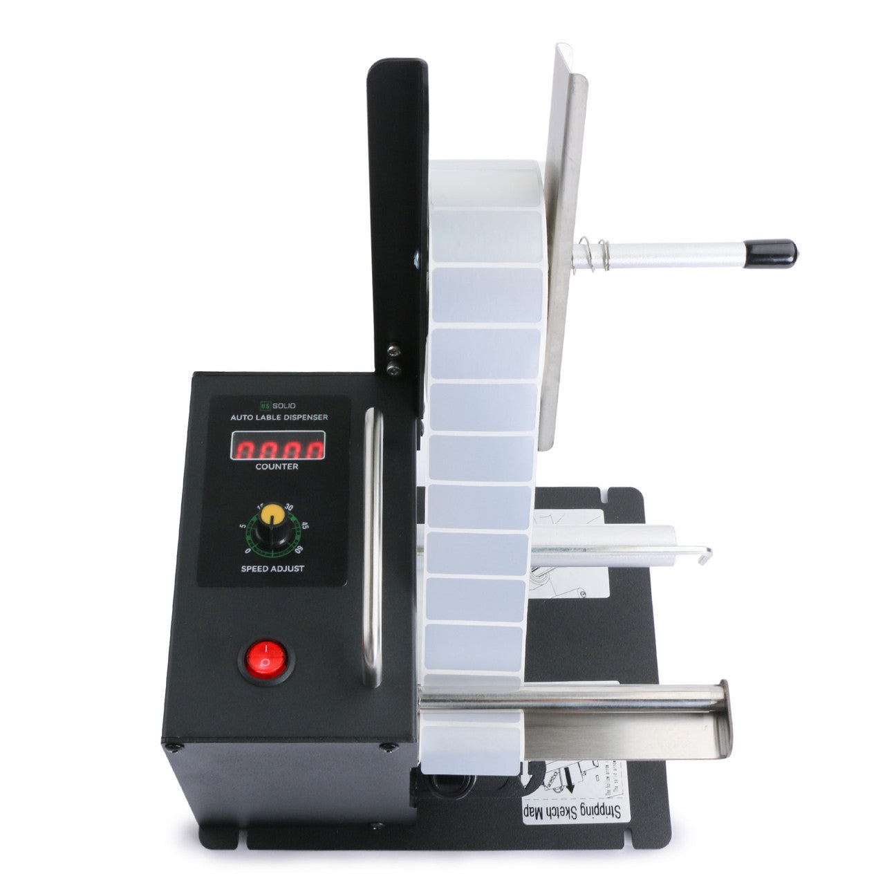 U.S. Solid Automatic Label Dispenser w/ Counter Speed Adjustable 10-115 MM Width