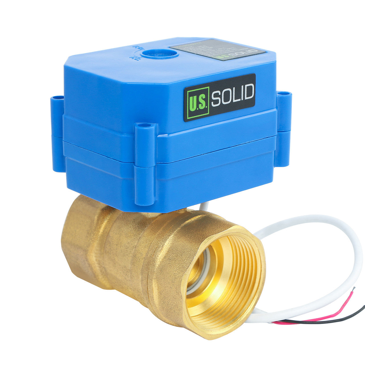 U.S. Solid 1 1/4" Brass Motorized Ball Valve 9-24V DC DN32 Electrical Ball Valve, 2 Wire Auto Return Setup
