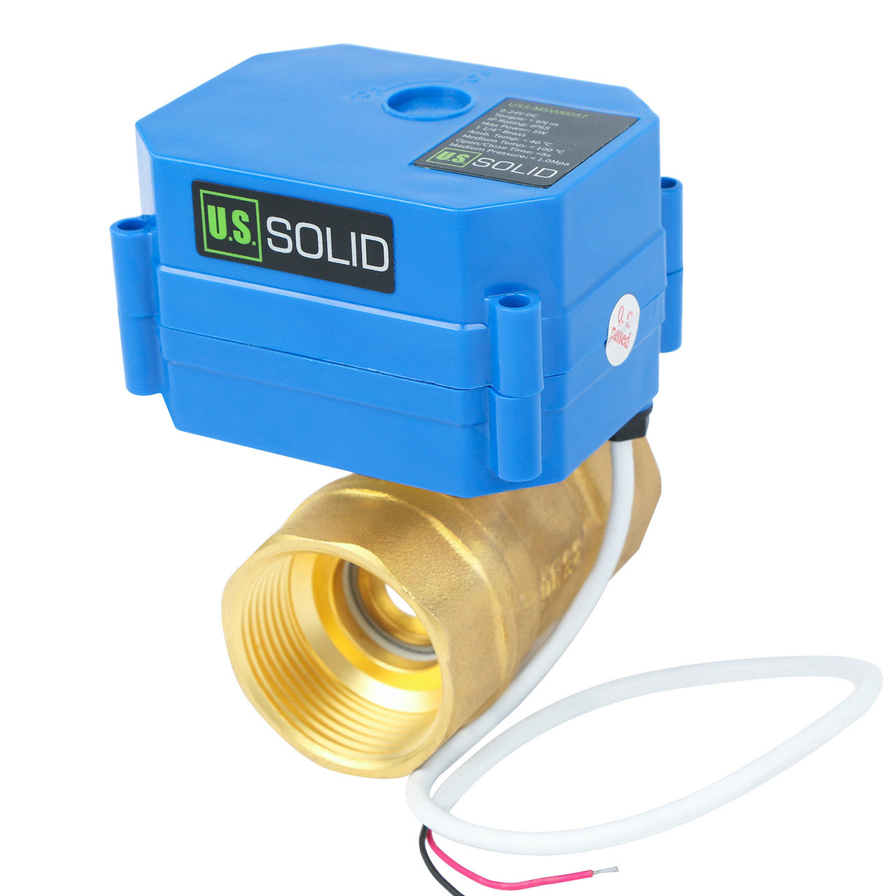 U.S. Solid 1 1/4" Brass Motorized Ball Valve 9-24V DC DN32 Electrical Ball Valve, 2 Wire Auto Return Setup