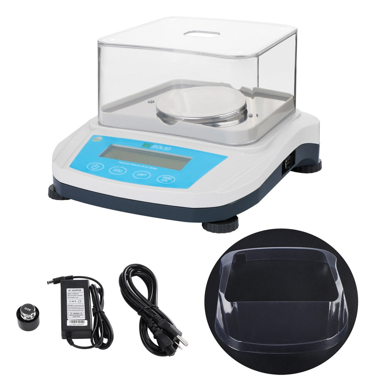 U.S. Solid 1mg Analytical Balance, 100g, 200g, 300g x 0.001g Digital Lab Precision Scale