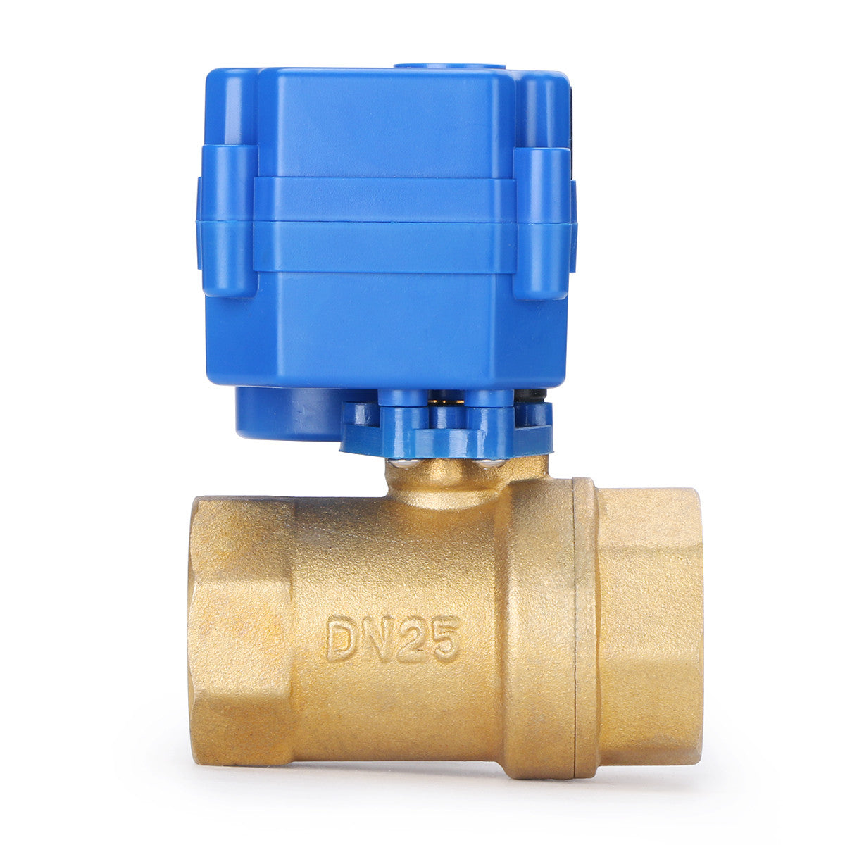 U.S. Solid 1" Brass Motorized Ball Valve 220V AC (85-265 V AC) Electrical Ball Valve with Standard Port, 2 Wire Auto Return Setup
