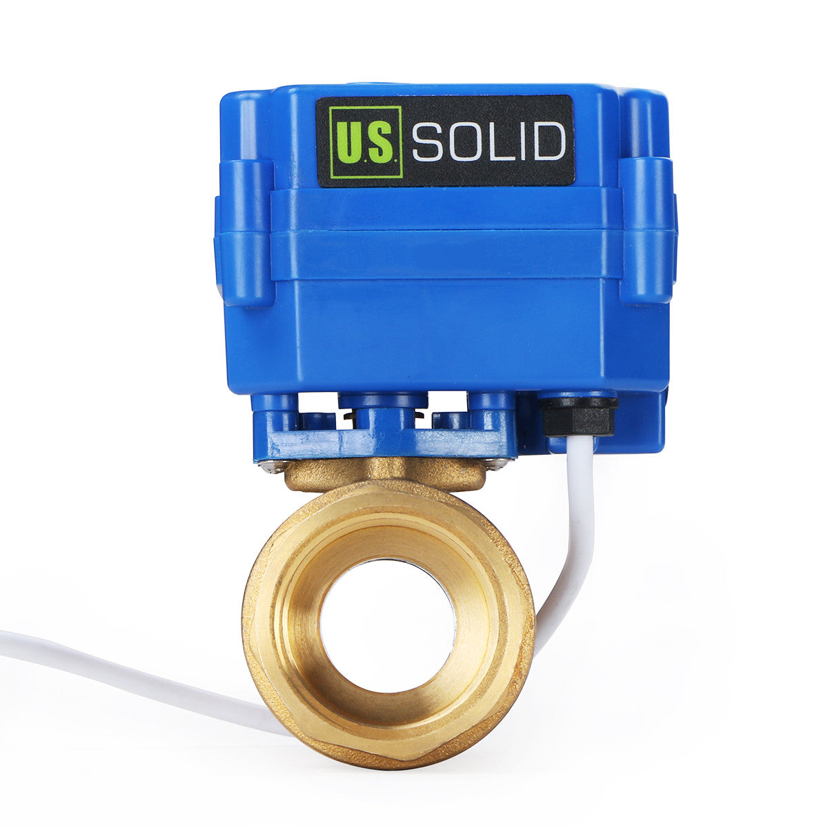 U.S. Solid 1" Brass Motorized Ball Valve 220V AC (85-265 V AC) Electrical Ball Valve with Standard Port, 2 Wire Auto Return Setup