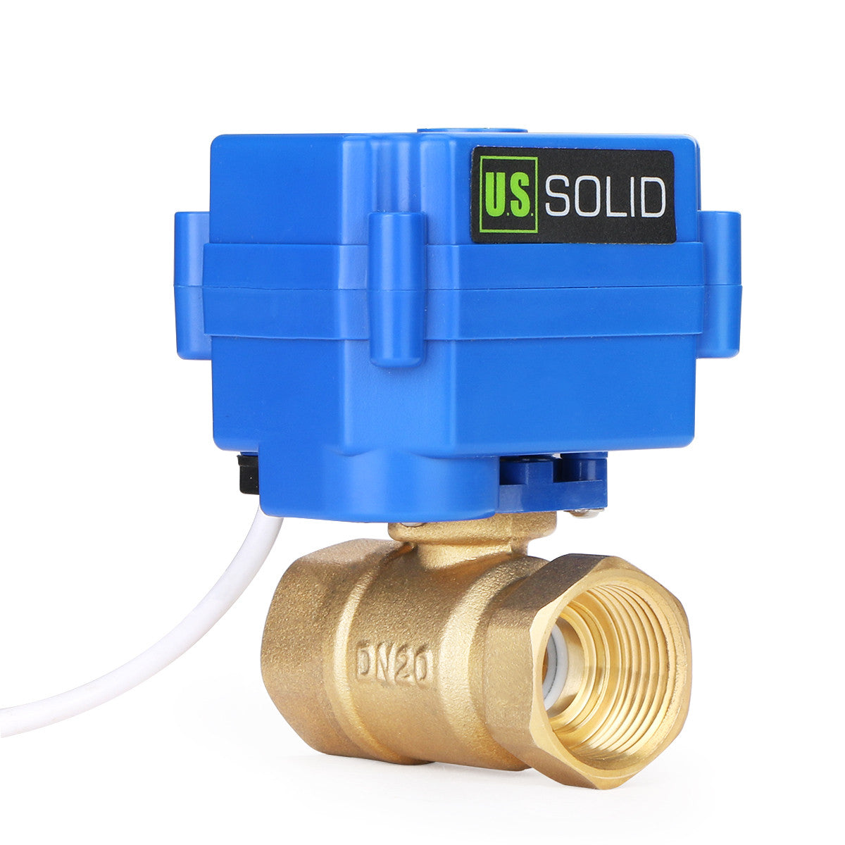 USSOLID 3/4" Brass Motorized Ball Valve 220V AC (85-265 V AC) Electrical Ball Valve with Standard Port, 2 Wire Auto Return Setup
