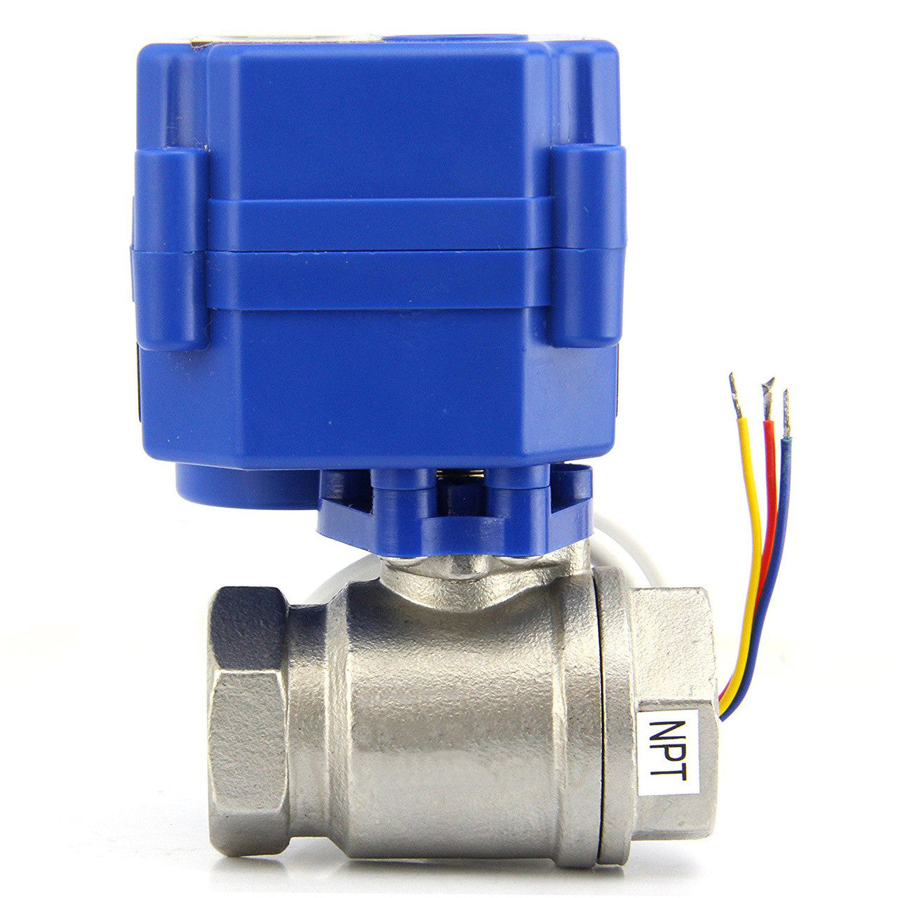 Motorized Ball Valve- 3/4" Stainless Steel Ball Valve with Standard Port, 3 Wire Setup, 9-24V AC/DC
