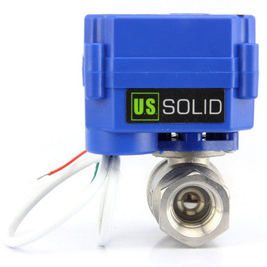 Motorized Ball Valve, 1/2" Stainless Steel G Threading, 2 Wire Auto Return Setup