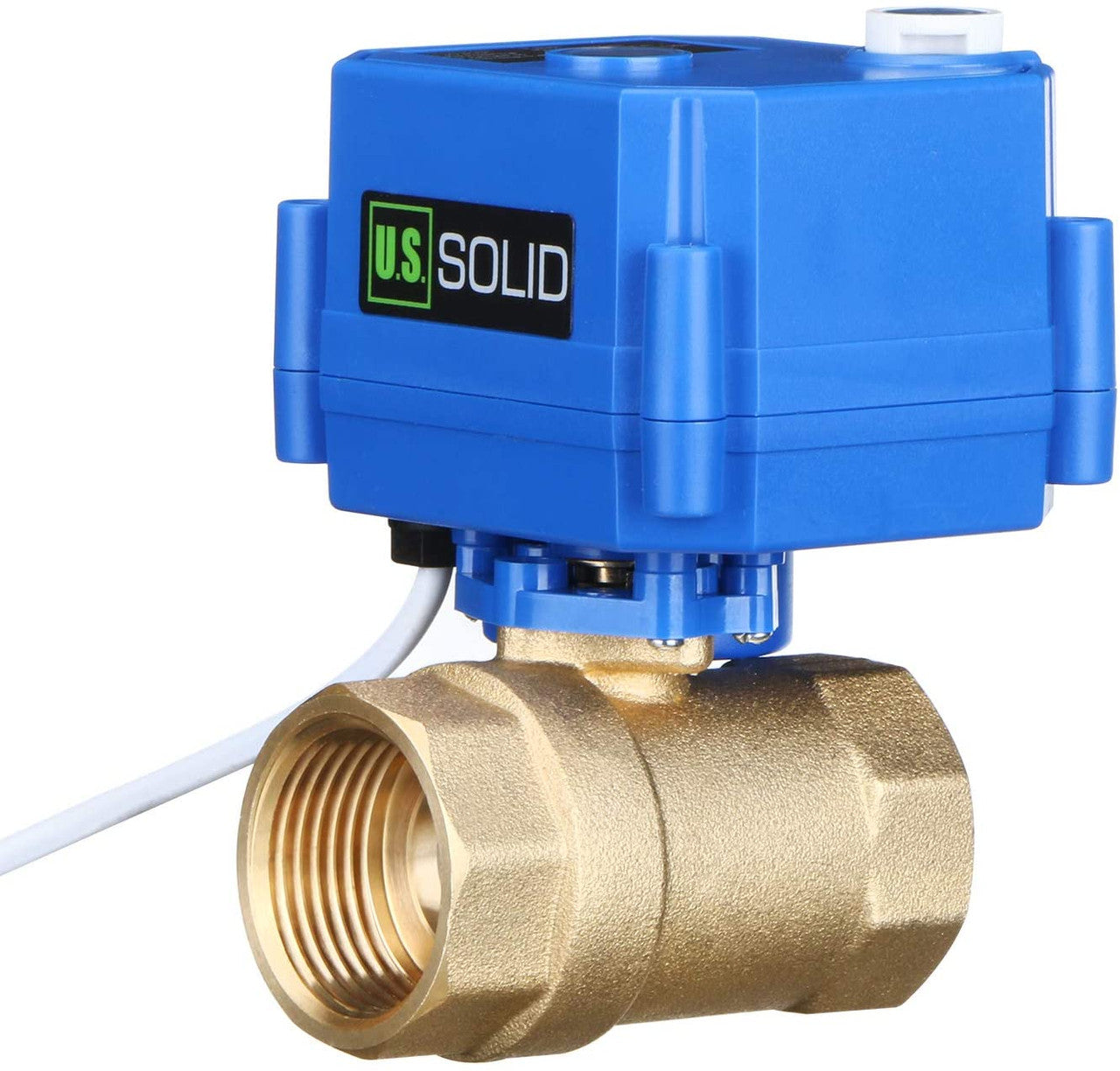 Motorized Ball Valve- 1" Brass Ball Valve with Manual Function, Standard Port, 9-24V AC/DC and 2 Wire Auto Return Setup by U.S. Solid