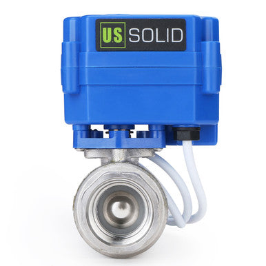 Motorized Ball Valve- 3/4" Stainless Steel Ball Valve with Manual Function, Full Port, 9-24V AC/DC and 2 Wire Auto Return Setup by U.S. Solid