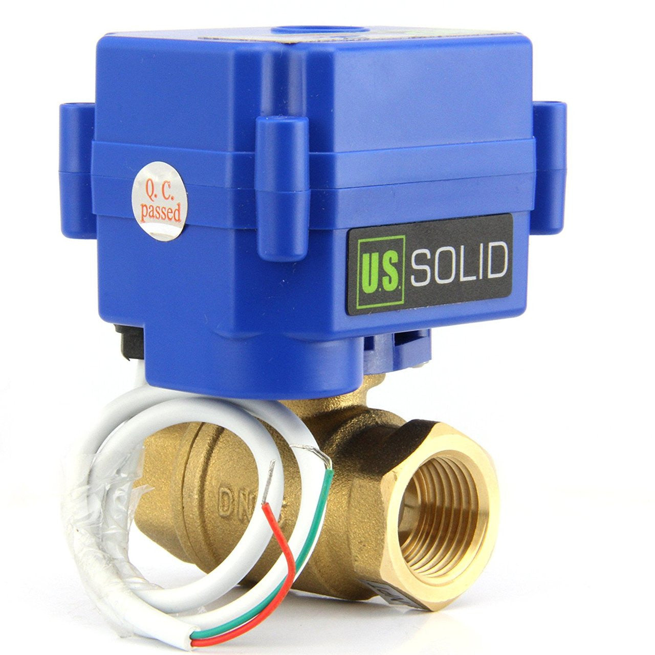 U.S. Solid 1/4" Brass Motorized Ball Valve 220V AC (85-265 V AC) Electrical Ball Valve, 2 Wire Auto Return Setup