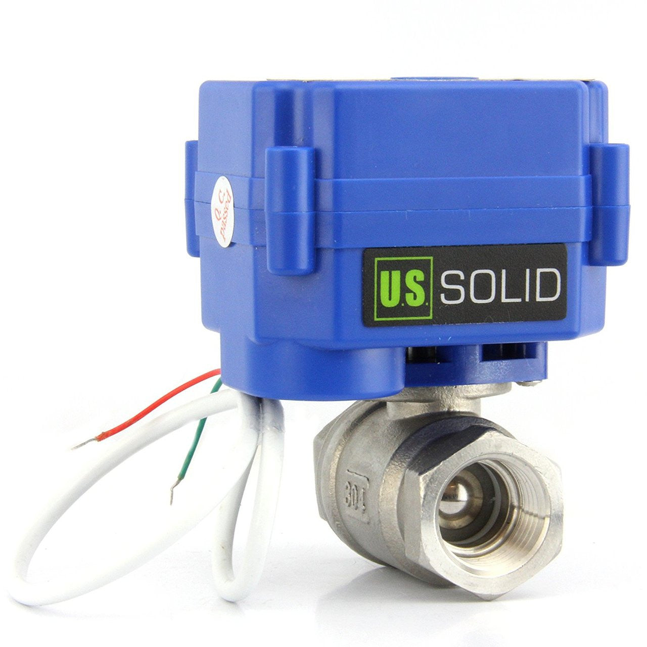 U.S. Solid 3/4" Motorized Ball Valve 220V AC (85-265 V AC) Stainless Steel Electrical Ball Valve with Standard Port, 2 Wire Auto Return Setup