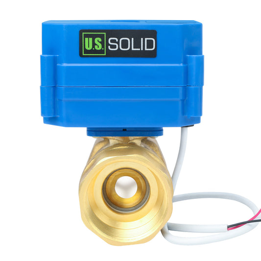 U.S. Solid 1 1/4" Brass Motorized Ball Valve 9-24V DC DN32 Electrical Ball Valve, 2 Wire Auto Return Setup