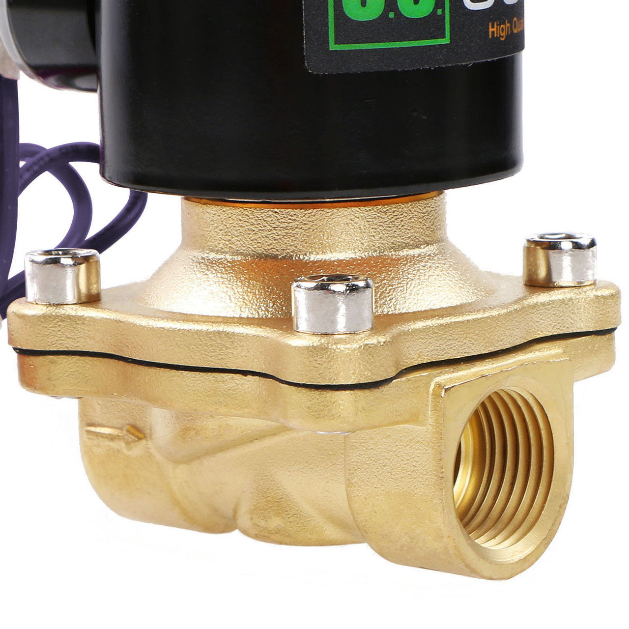 1/2" Brass Solenoid Valve 12V DC (Air, Water, Fuel) Normally Closed, VITON Gasket