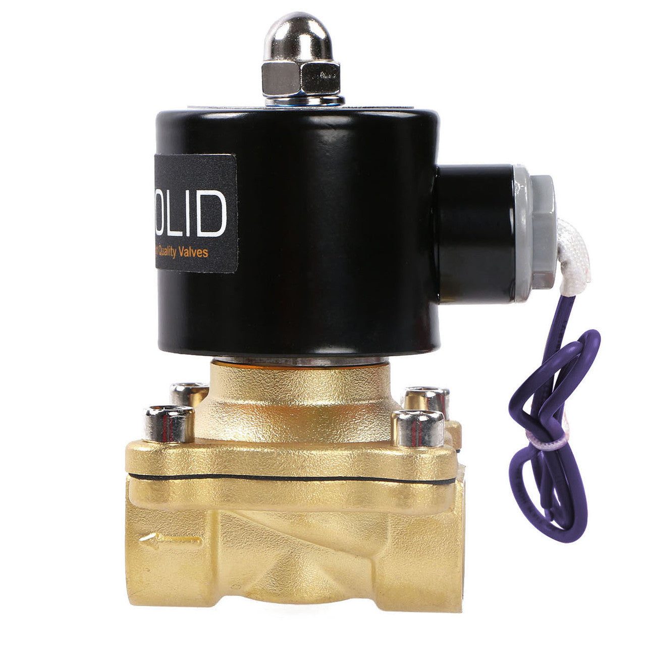 1/2" Brass Solenoid Valve 12V DC (Air, Water, Fuel) Normally Closed, VITON Gasket