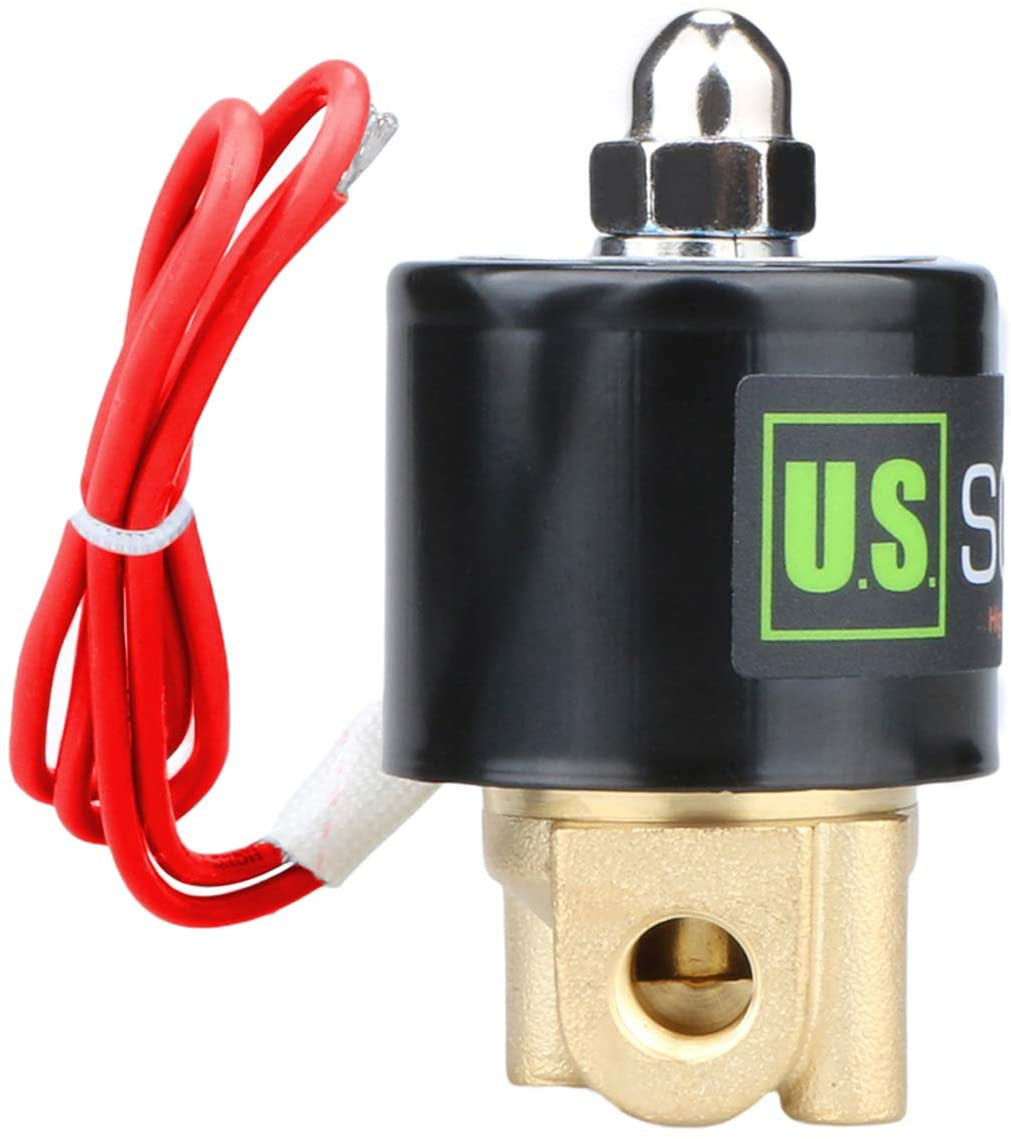 U.S. Solid 1/8" Brass Electric Solenoid Valve 220V AC Normally Closed VITON
