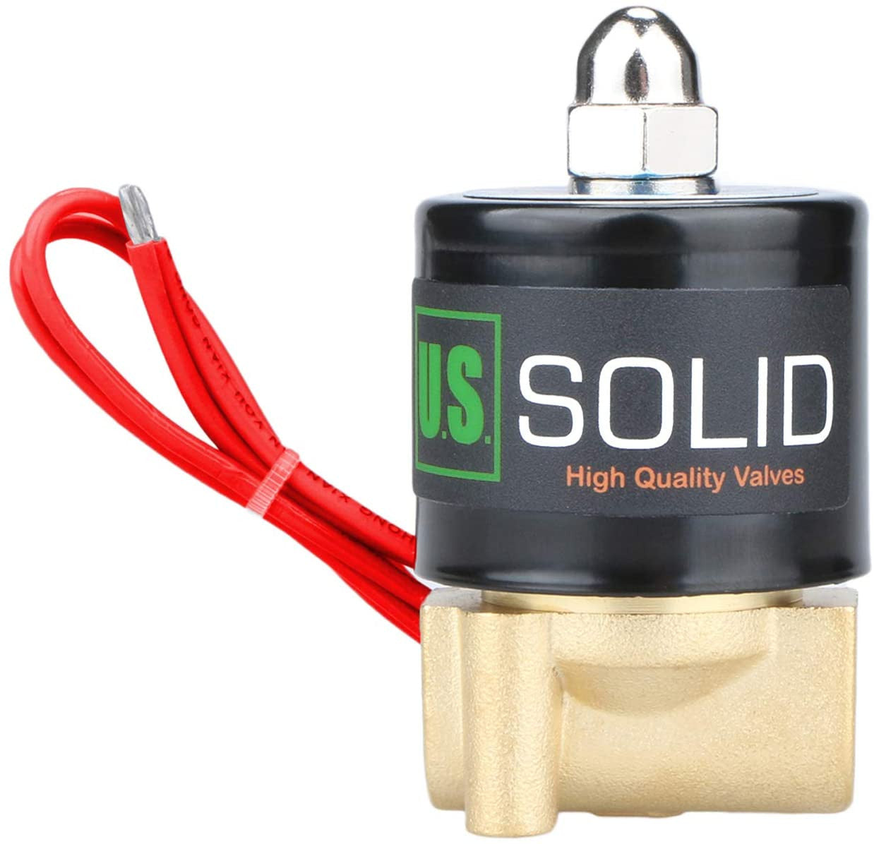 U.S. Solid 1/8" Brass Electric Solenoid Valve 220V AC Normally Closed VITON