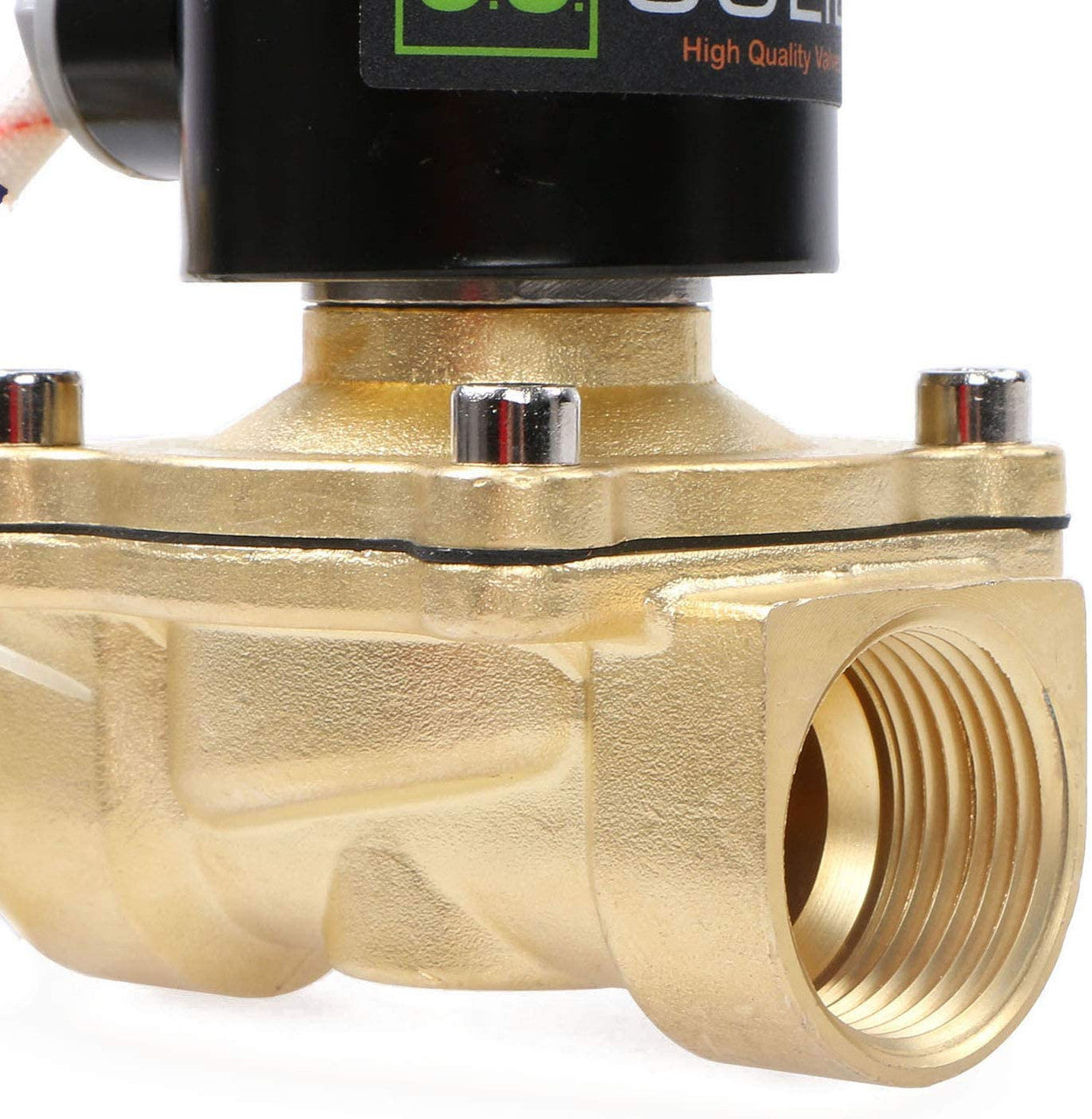 U.S. Solid 1" Brass Electric Solenoid Valve 220V AC Normally Closed VITON