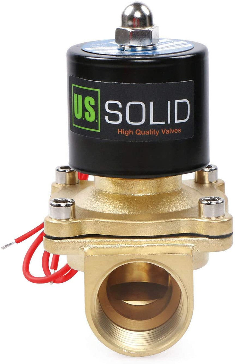 U.S. Solid 1" Brass Electric Solenoid Valve 220V AC Normally Closed VITON