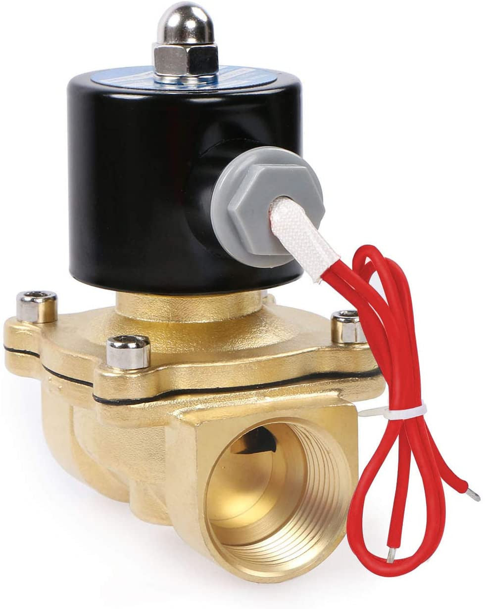 U.S. Solid 1" Brass Electric Solenoid Valve 220V AC Normally Closed VITON