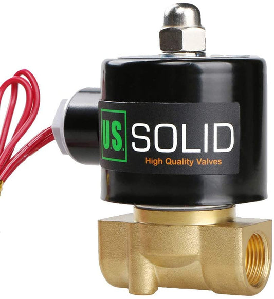 U.S. Solid 3/8" Brass Electric Solenoid Valve 220V AC Normally Closed VITON