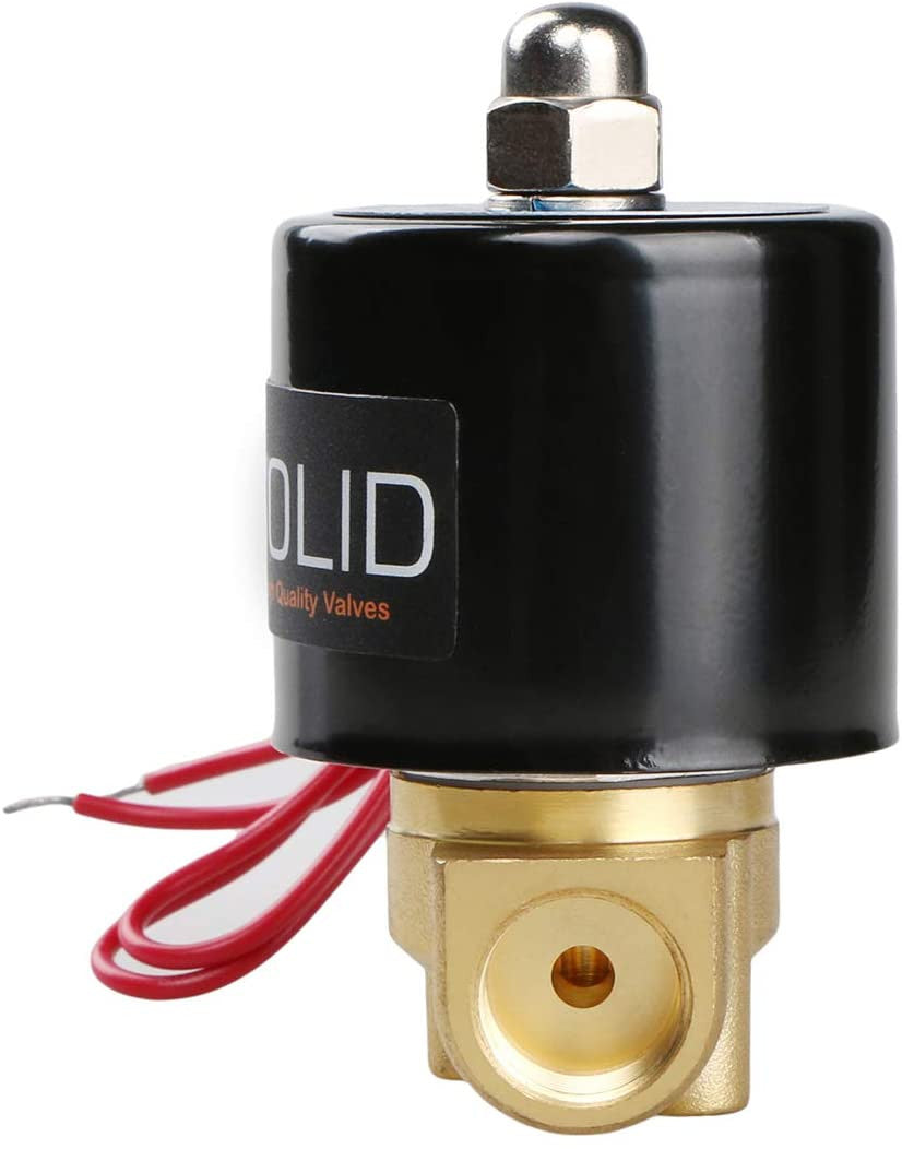 U.S. Solid 3/8" Brass Electric Solenoid Valve 220V AC Normally Closed VITON
