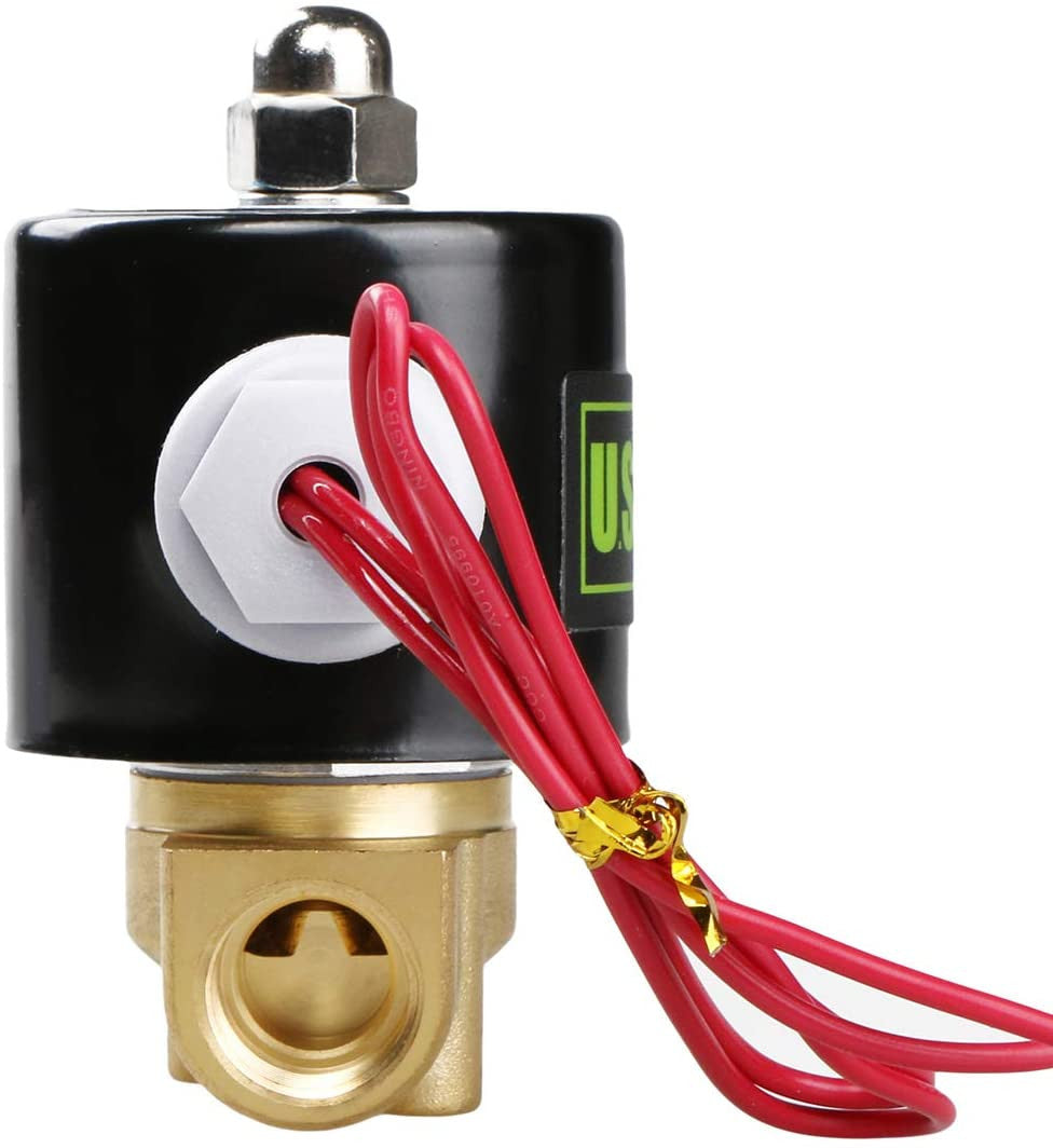 U.S. Solid 3/8" Brass Electric Solenoid Valve 220V AC Normally Closed VITON