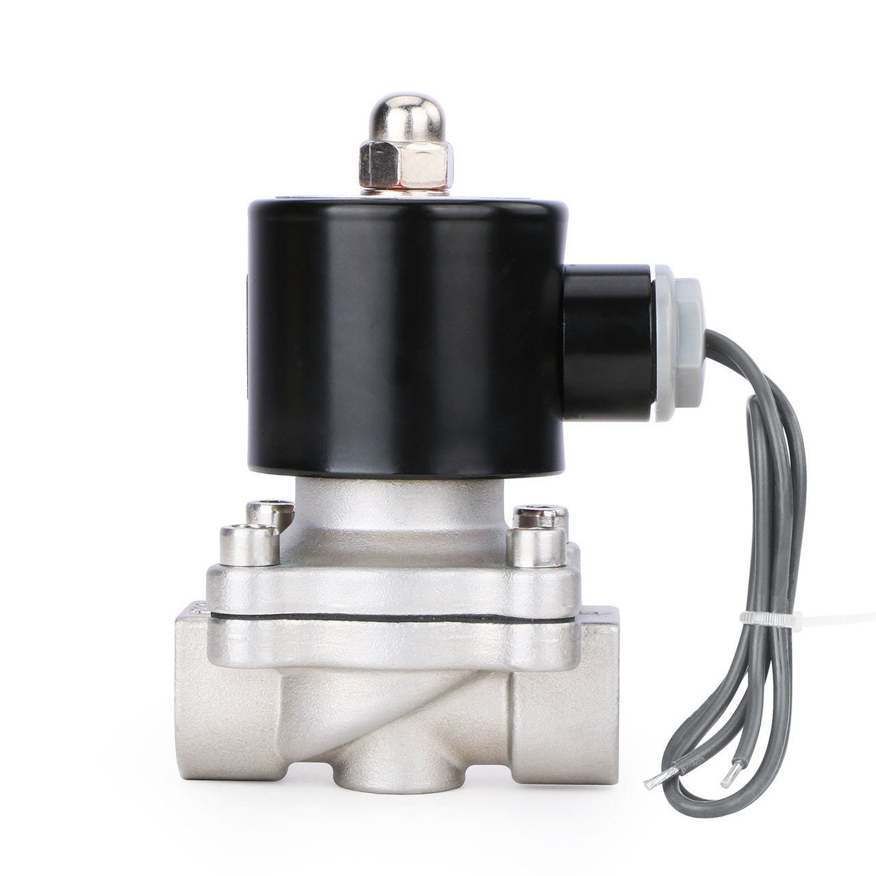 1/2" Stainless Steel Electric Solenoid Valve 24V DC N.C. VITON Water Air Fuel