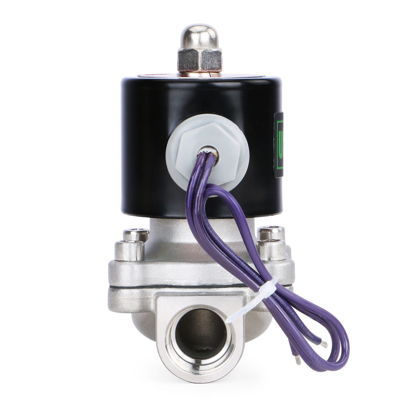3/4" Stainless Steel Electric Solenoid Valve 12V DC N.C. Air Water Fuel VITON
