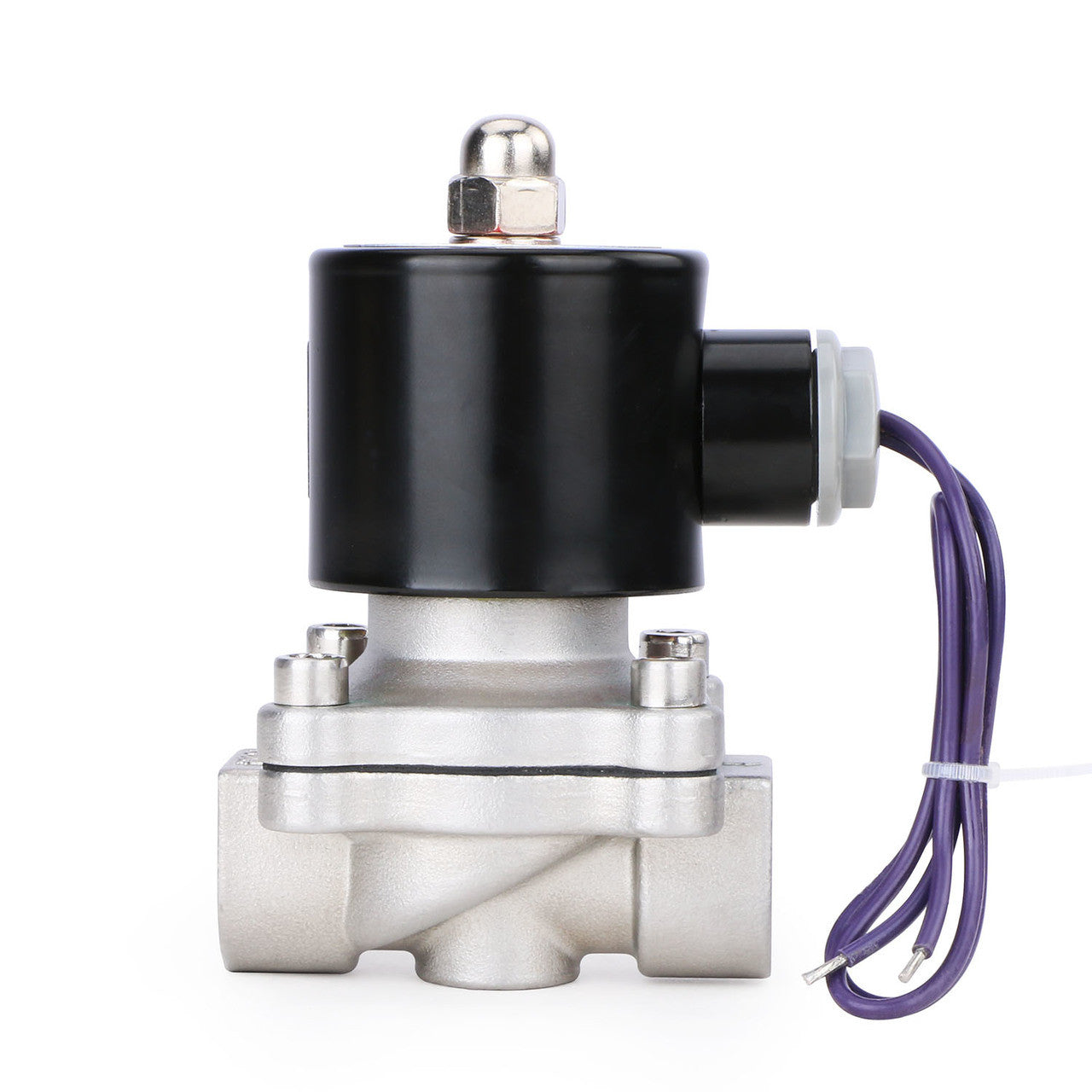 3/4" Stainless Steel Electric Solenoid Valve 12V DC N.C. Air Water Fuel VITON