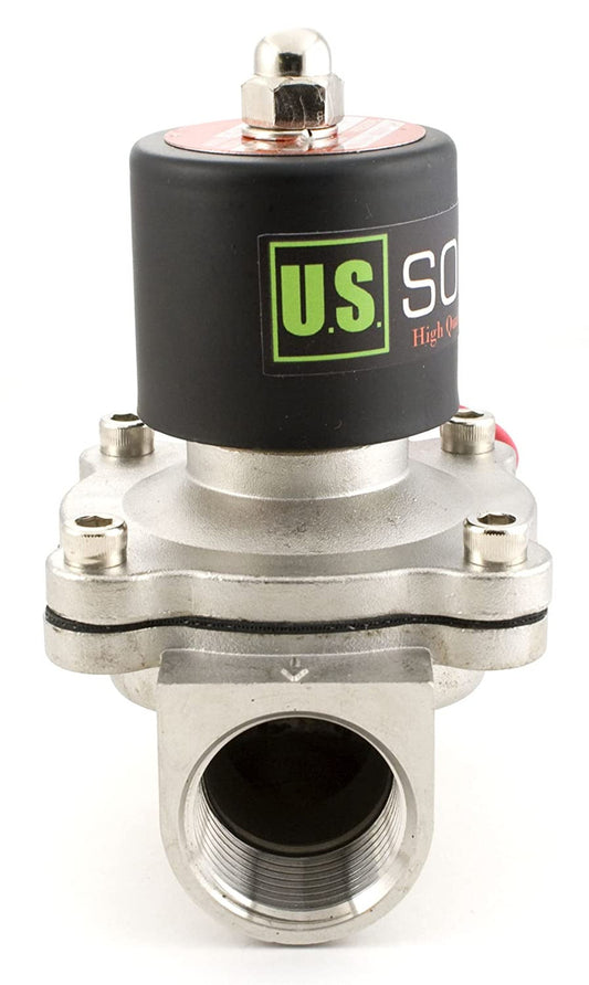1" Stainless Steel Electric Solenoid Valve 12V DC G Thread N.C. Air Water Fuel VITON
