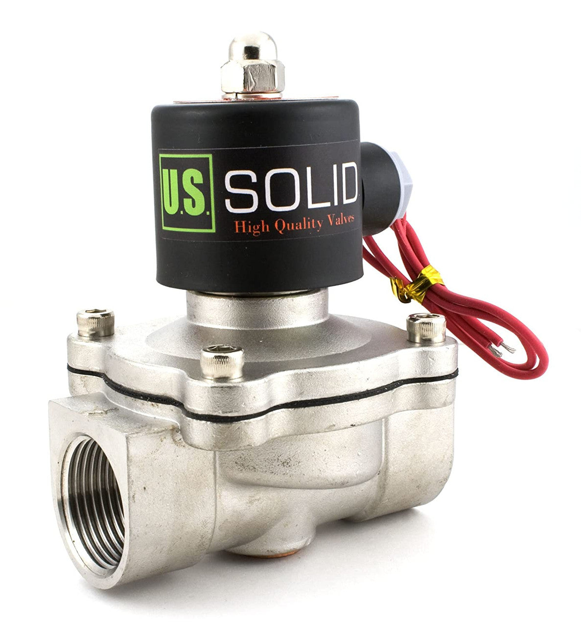 1" Stainless Steel Electric Solenoid Valve 12V DC G Thread N.C. Air Water Fuel VITON