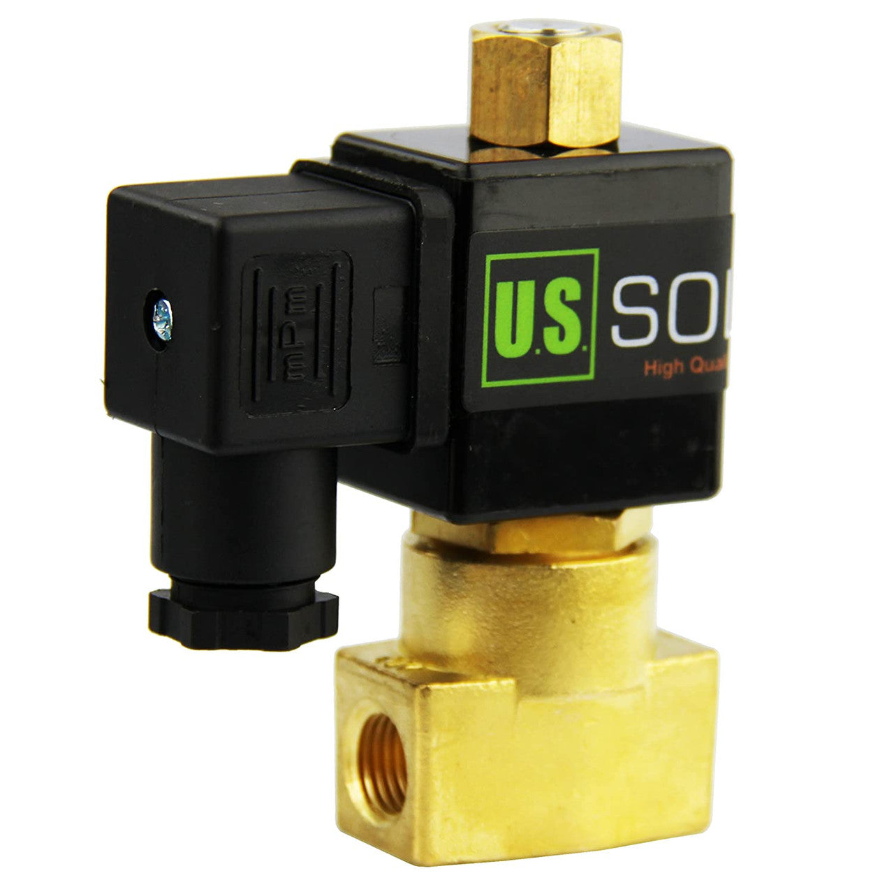 U.S. Solid 1/8" Electric Solenoid Valve 12V DC Brass Body Normally Open G Thread VITON Water Air Oil