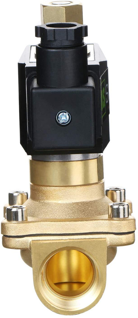 U.S. Solid 3/4" Electric Solenoid Valve 220V AC Brass Body Normally Open G Thread VITON Water Air Oil