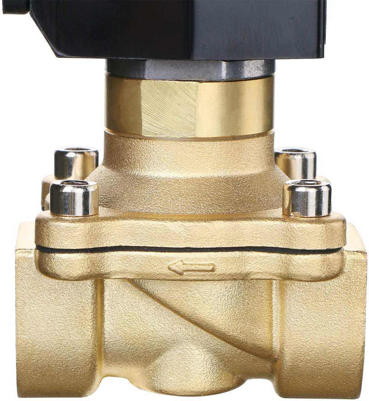 U.S. Solid 3/4" Electric Solenoid Valve 220V AC Brass Body Normally Open G Thread VITON Water Air Oil