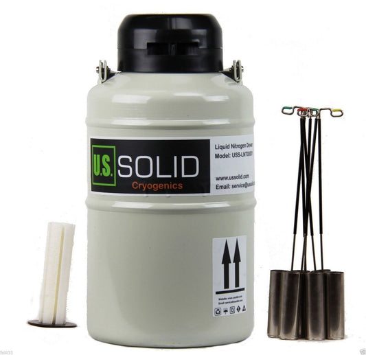 3.15L Liquid Nitrogen Dewar - Liquid Nitrogen Tank Container LN2 Dewar with Straps