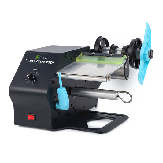 U.S. Solid Automatic Label Dispenser for 5-120 MM Width Translucent and Opaque Labels, Label Core Sizes 1”/1.5”/3”