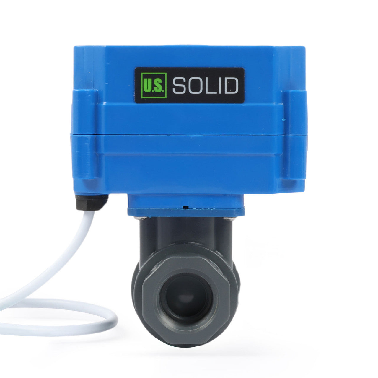 1/2" UPVC Motorized Ball Valve - 9-24V AC/DC Plastic Electrical Ball Valve with Standard Port, 2 Wire Auto Return, Normally Closed