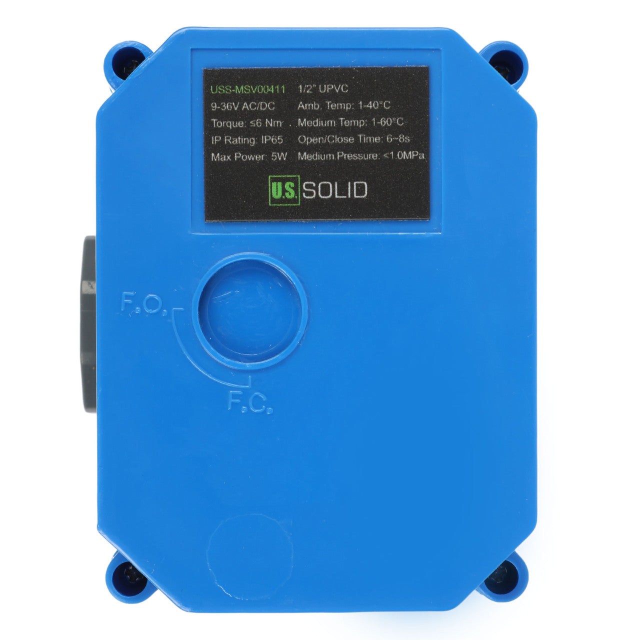 1/2" UPVC Motorized Ball Valve - 9-24V AC/DC Plastic Electrical Ball Valve with Standard Port, 2 Wire Auto Return, Normally Closed