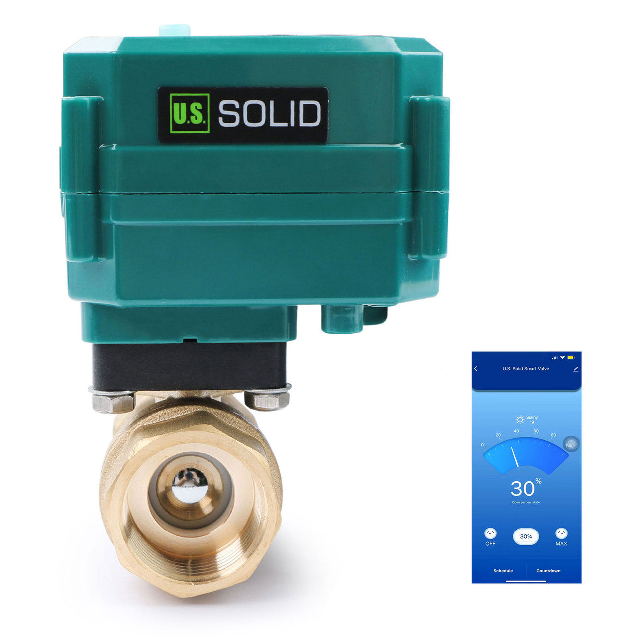 1" Smart Motorized Ball Valve – Remote Control Brass Electrical Ball Valve with Manual Switch, 5V DC USB