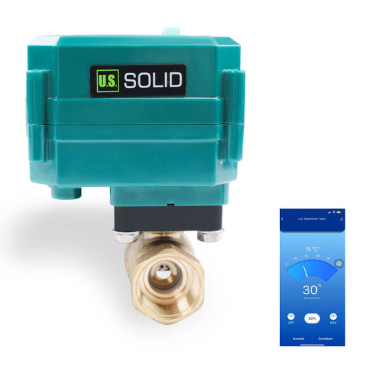 3/4" Smart Motorized Ball Valve – Remote Control Brass Electrical Ball Valve with Manual Switch, 5V DC USB