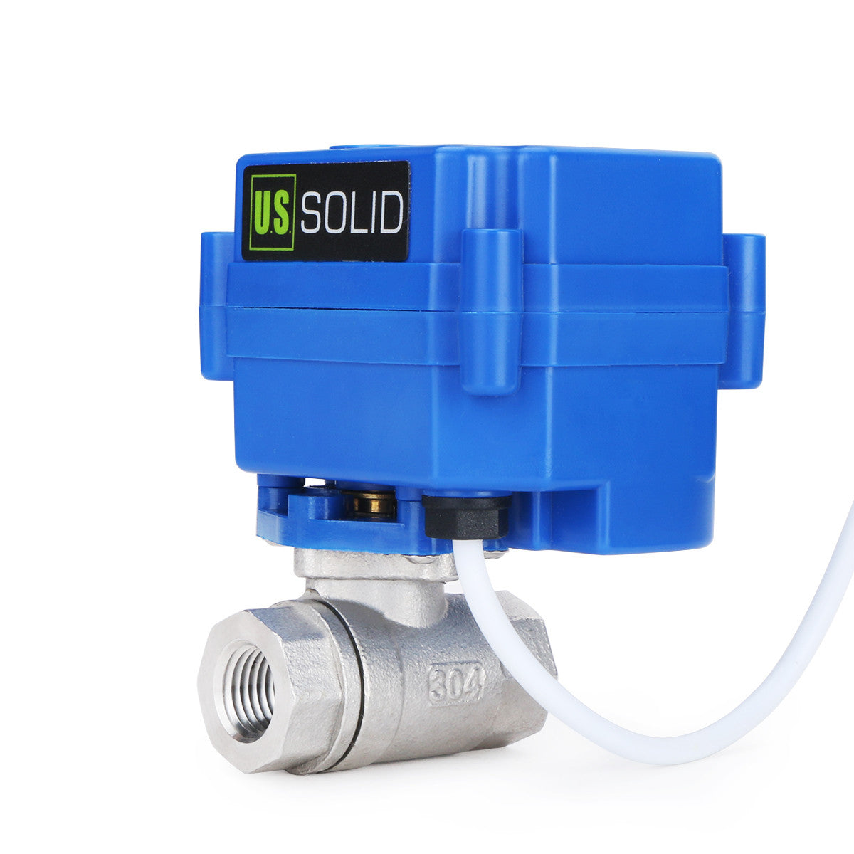 Motorized Ball Valve- 1/4" Stainless Steel Electrical Ball Valve with Full Port, 9-24 V AC/DC, 2 Wire Auto Return, Normally Open