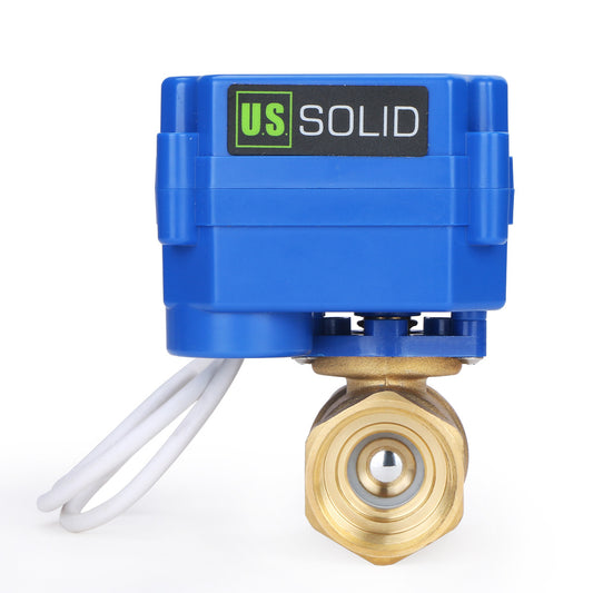 USSOLID 3/4" Brass Motorized Ball Valve 220V AC (85-265 V AC) Electrical Ball Valve with Standard Port, 2 Wire Auto Return Setup