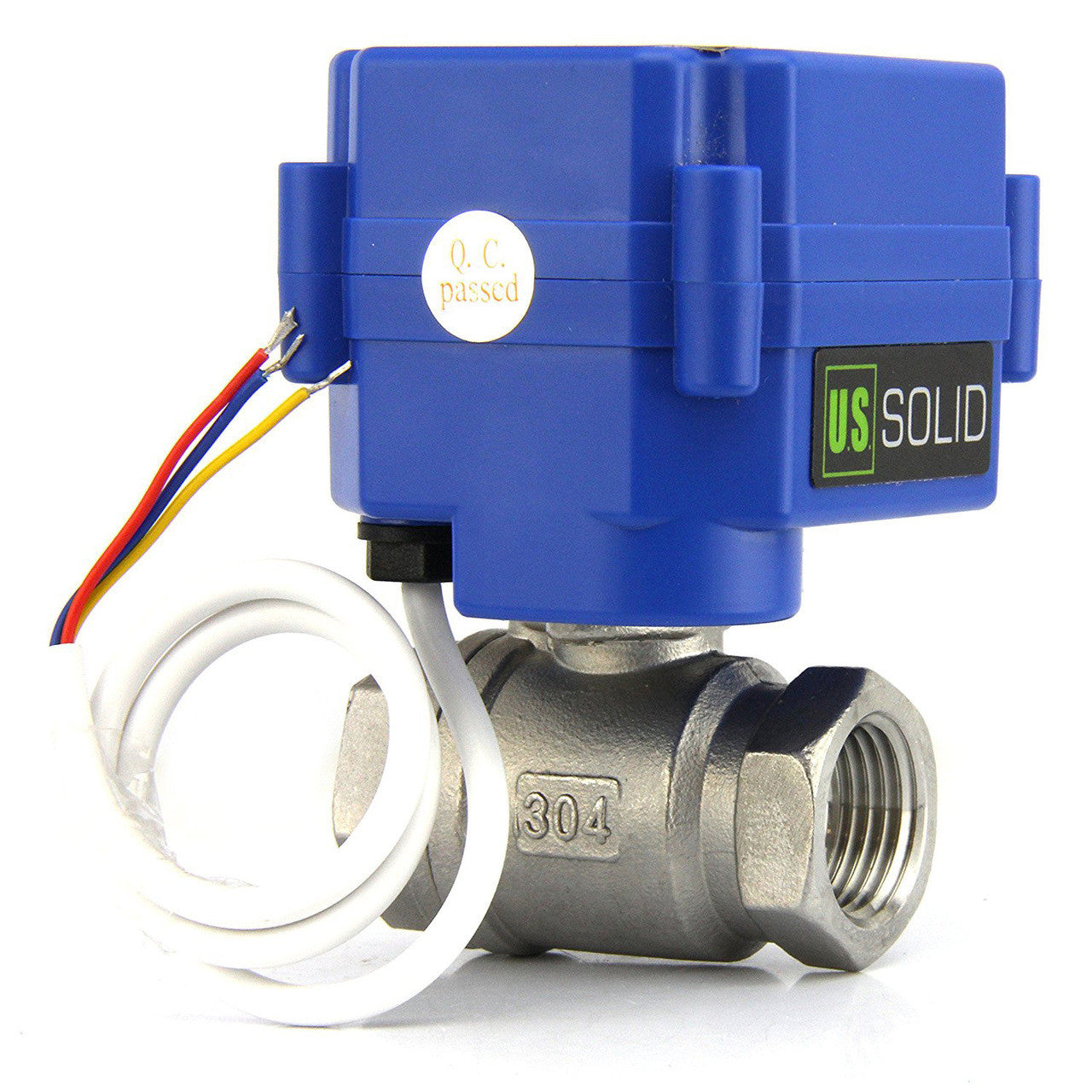 Motorized Ball Valve- 1/2" Stainless Steel Electrical Ball Valve with Full Port, 9-24V AC/DC and 3 Wire Setup