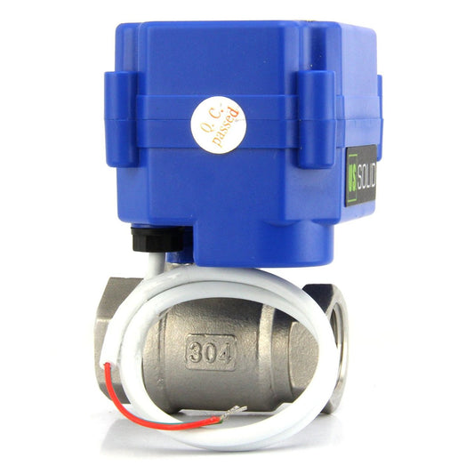 Motorized Ball Valve, 1/2" Stainless Steel G Threading, 2 Wire Auto Return Setup