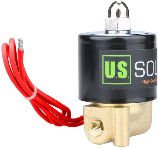 U.S. Solid 1/8" Brass Electric Solenoid Valve 220V AC Normally Closed VITON