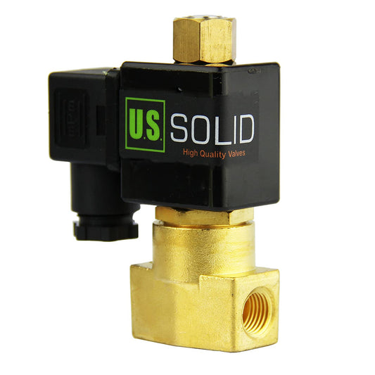 U.S. Solid 1/8" Electric Solenoid Valve 12V DC Brass Body Normally Open G Thread VITON Water Air Oil