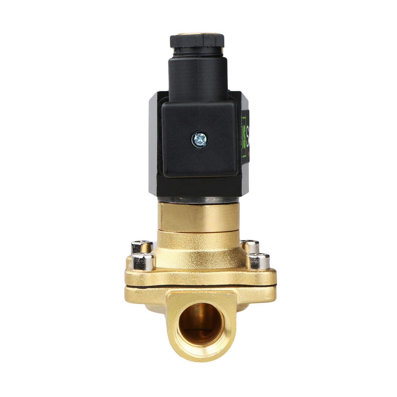 U.S. Solid 1/2" Electric Solenoid Valve 220V AC Brass Body Normally Open G Thread VITON Water Air Oil