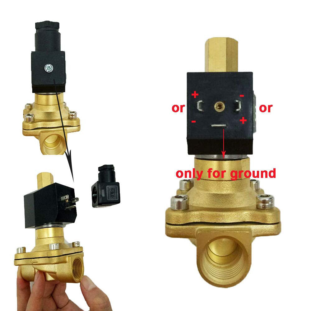 U.S. Solid 1/2" Electric Solenoid Valve 220V AC Brass Body Normally Open G Thread VITON Water Air Oil