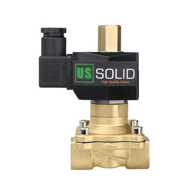 U.S. Solid 1/2" Electric Solenoid Valve 12V DC Brass Body Normally Open G Thread, NBR Seal